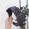 New Vintage Hairband Women Shining Stamping Cloth Wide Side Center Knot Headband Adult Classic Hair Accessories
