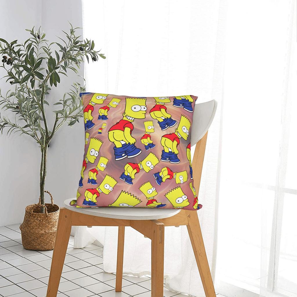 S-Simpsons Yellow Character Art Pillow Case Comfy Pillow Cover For Living Room Bed Chair Kawaii Pillowcases