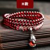 Natural Garnet Stone Bracelet Women Ethnic Style Handmade Crystal Jewelry Bohemian Three-Row Beaded Wrap