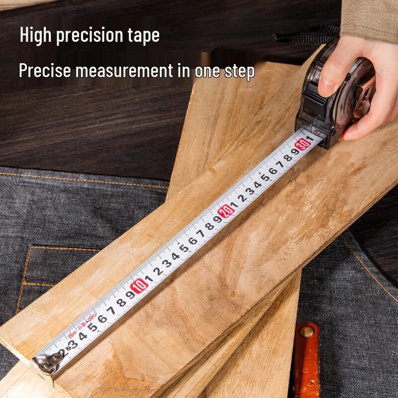 Deli 7.5m Transparent Case Carbon Steel Tape Measure CN plug (adapter included)