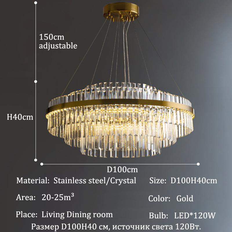 French luxury crystal chandelier Nordic modern home lighting living room LED chandelier room decoration indoor ceiling light