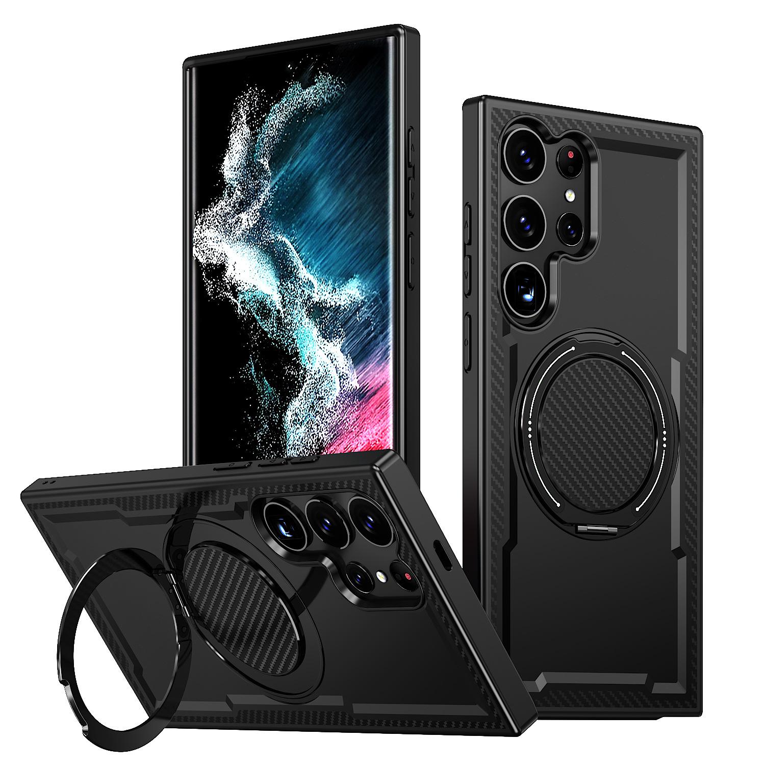 Cross-border suitable for Samsung S25 phone cases, S24 magnetic protective cases, 360 rotating stands, S26 phone cases, wholesale S25 FE