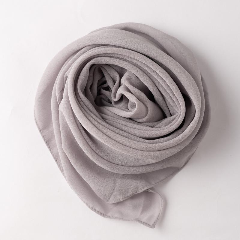 Monochrome Chiffon Square Scarf Ethnic Head Wrap For Women