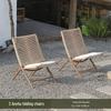 Compact Rattan Folding Lounge Chair for Balcony & Outdoor Use