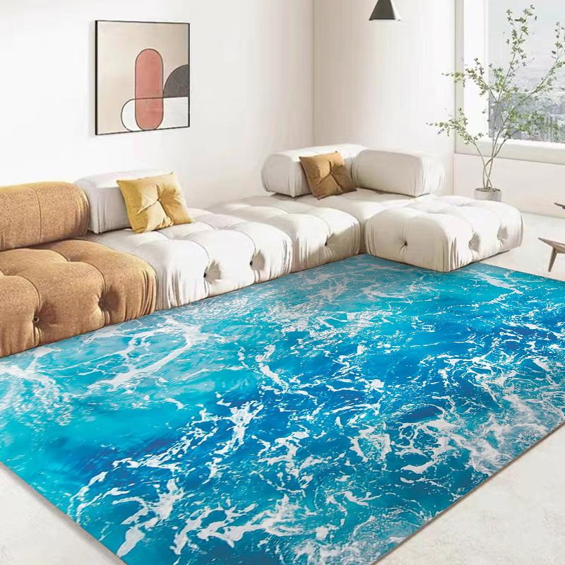 3D Ocean Sea Water Rug Sea Carpet for Living Room Rugs Home Floor Decor Living Room Child Play Mats Decoration Hotel Lounge Mat