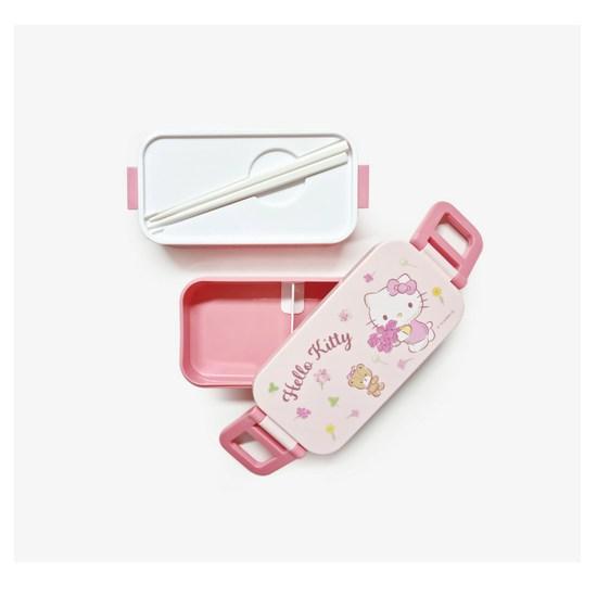 Antibacterial portable device 600ml YZW3AG + lid + partition + silicone packing + middle lid + chopstick set, Hello Kitty, 1 piece