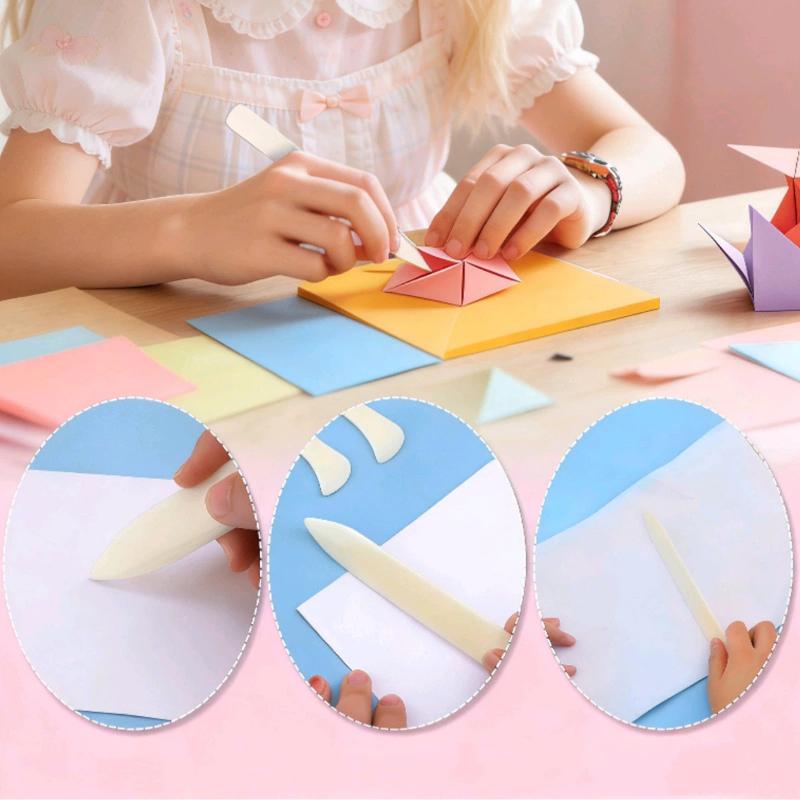 2Pcs Leather Craft Bone Folder Smooth Edge Scoring Creasing Tool Durable Leather Working Accessory for DIY Handmade Leather Projects
