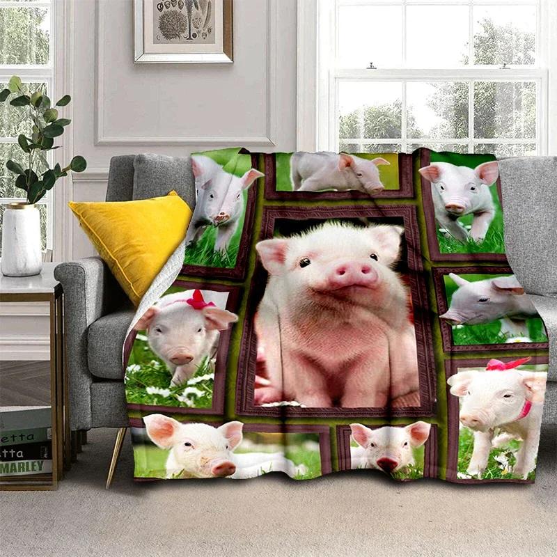Animal Blanket Elephant Wolf Cow Highland Cattle Dog Flannel Blanket Super Soft Fleece Throw Blanket for Bedroom Couch Sofa Gift