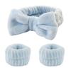 Bow Headband Wristband Set Towel Elastic Soft Washing Face Shower Make Up Yoga Sports Skincare Headband For Women Girls