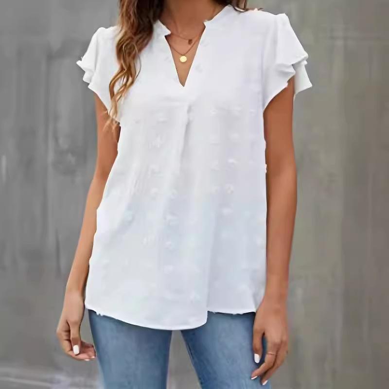 New European and American Temperament Commuter Pleated Short-sleeved Blouse