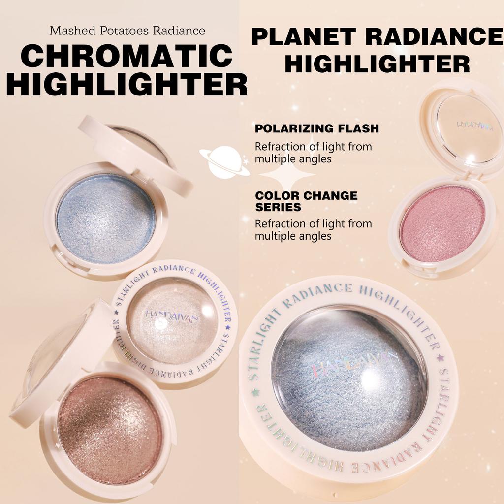 Rozjasňovač Starlight Radiance, Trblietavý púder na tvár s textúrou ako zemiaková kaša, Jemný pružný krémový rozjasňovač, Dlhotrvácny rozjasňujúci make-up