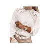 Chic Socialite Lace Shoulder Slim-Fit Women's Knit Sweater