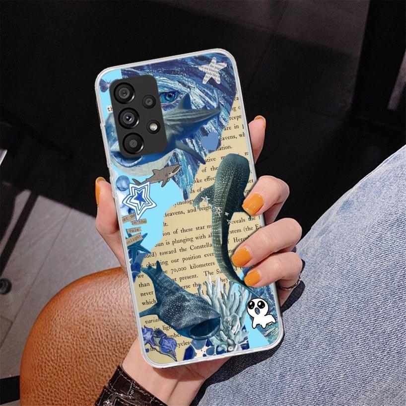Ocean Whale Shark Phone Case For Samsung Galaxy A52 A32 A22 A12 A51 A31 A50S A30S A20S A10S Note 20 Ultra 10 Plus S10 A72 A71 Ga