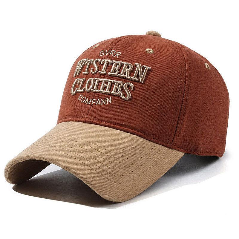 Color matching retro American baseball cap women's face small contrast color four seasons cap men's trendy brand Korean version soft top hat