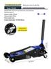 Horizontal Hydraulic Jack for Auto Repair: 3, 4, 5 Ton Capacity - Ideal for Small Cars, Trucks, and Tire Changes.