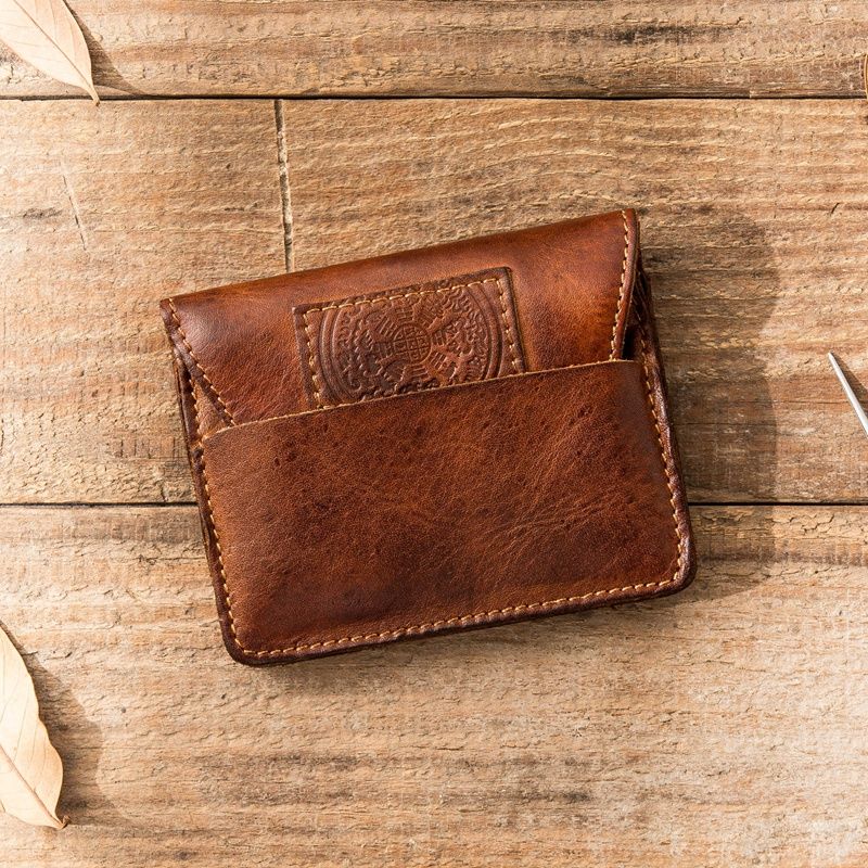 

Ретро кожаный кошелек для мужчин и женщин, первый слой коровьей кожи, многофункциональный, персонализированный, небольшой кошелек для карт, ручная работа, чистая кожа, женский