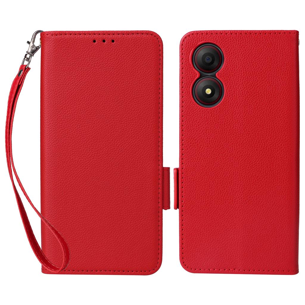 For ZTE Blade A34 Phone Case Leather Litchi Texture Cover with Magnetic Closure