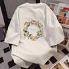 Pure Cotton American Retro Angel Print Shortsleeved Tshirt Couples Ins Fashion Brand Summer Casual Top Unisex And Unisex