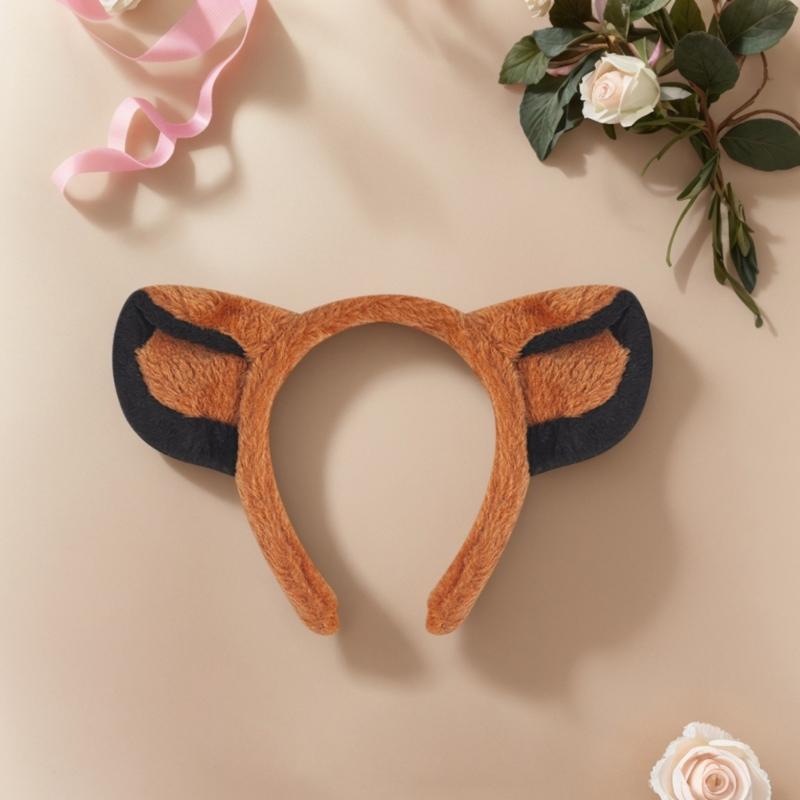 Kid Lion Tail with Lion Ear Headband Nose Gloves Skirt Bowtie Halloween Animal Costume Accessories for Boy Girl Cosplay