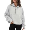 Womens Hooded Zipper Sweatshirt Thick Warm Pullover Top Long Sleeve Casual Winter Outwear