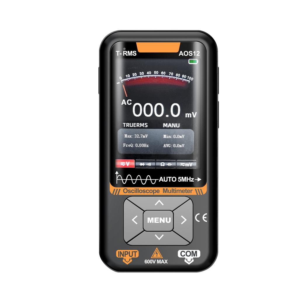 2 in 1 Handheld Oscilloscope & Multimeter, 5MHz Bandwidth, 48MSa s Sampling Rate, 3.2  Color TFT Screen, True RMS,