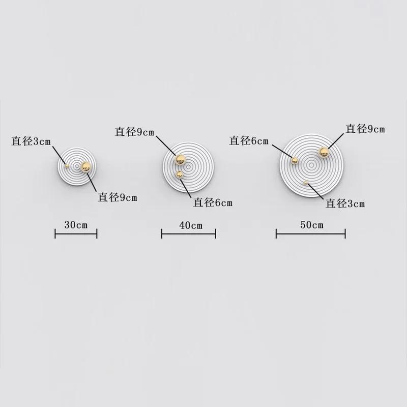 Round Plate Golden Ball Wall Hanging Living Room Bedroom Decoration 3D Three-dimensional Pendant Planet Track Porch