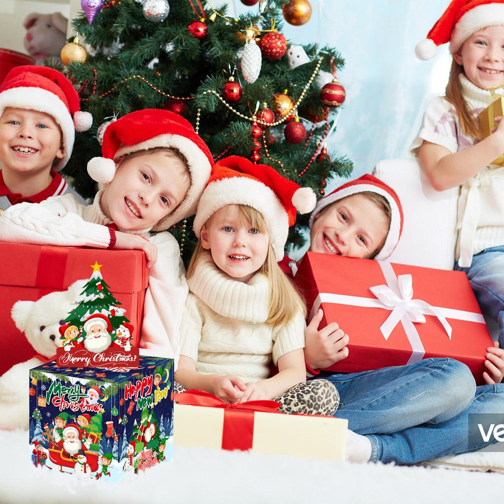 Santa Claus Elf Christmas Party Scene Decor Money Box With Construction Paper