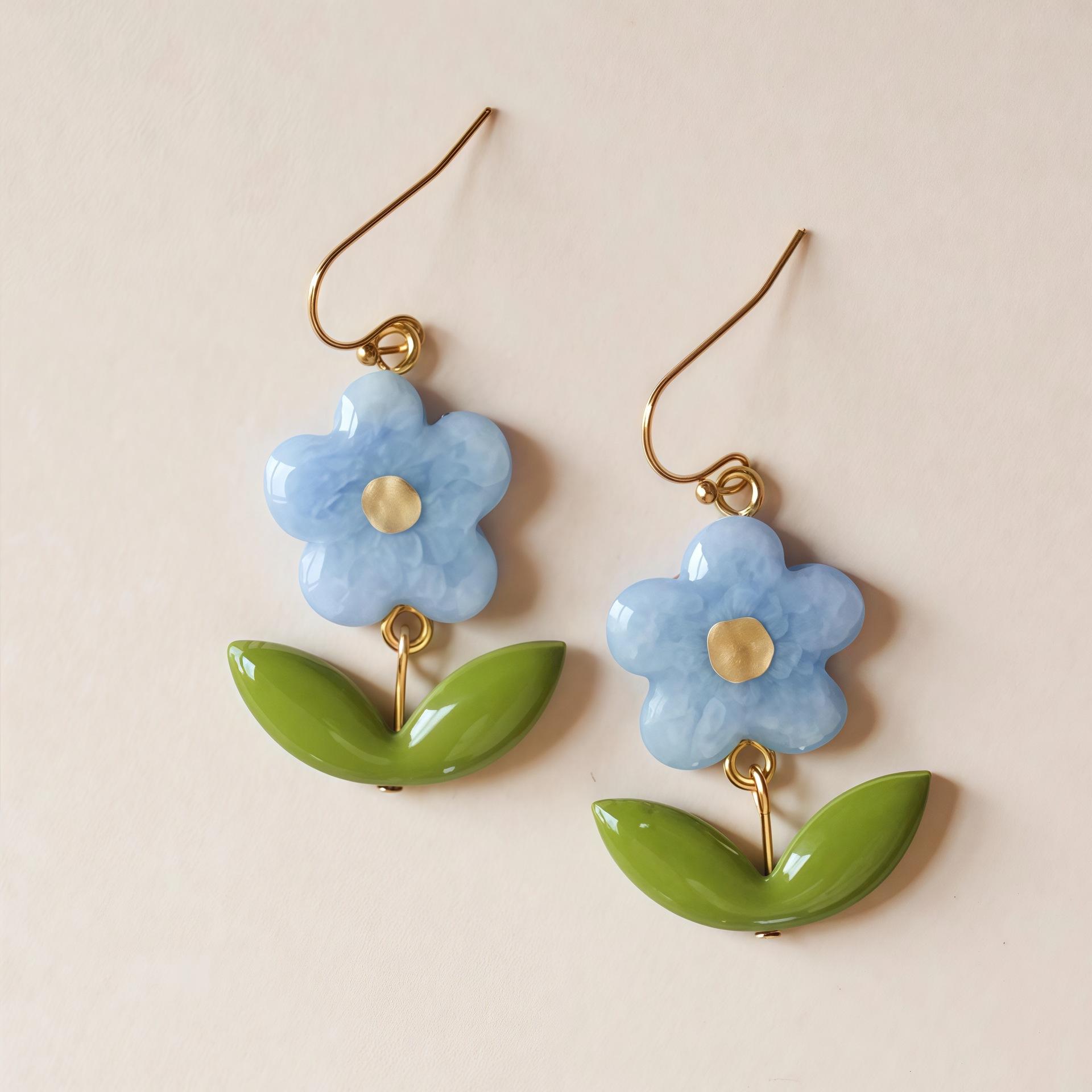 

Mori Small Fresh Candy Color Tulip Earrings Women S Niche Design Flower Earrings Jewelry