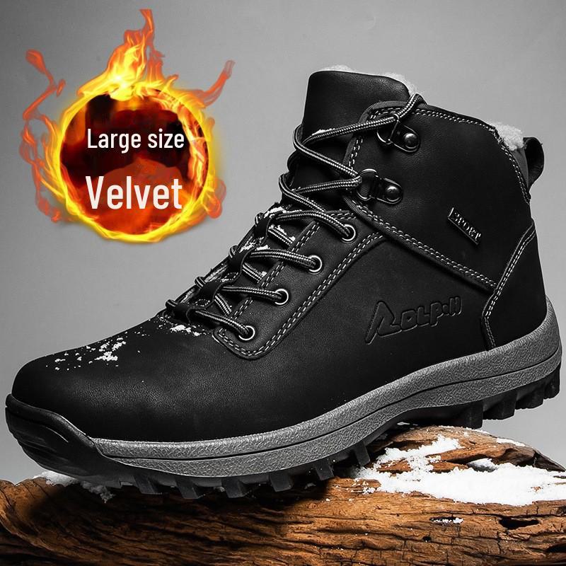

Мужские зимние ботинки для снега 2025: Толстая подошва, теплый бархат, большой размер 48