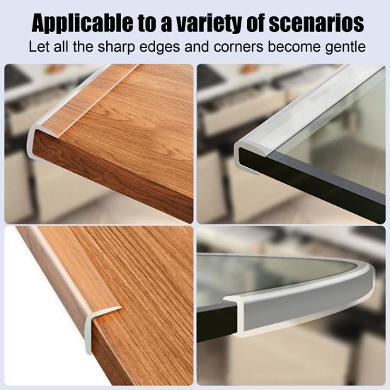 300CM U-Shaped Transparent Table Edge Protector Cuttable Glass Edge Protection Anti-collision Strip Cabinets Furniture Corner Clear Guard Bumper