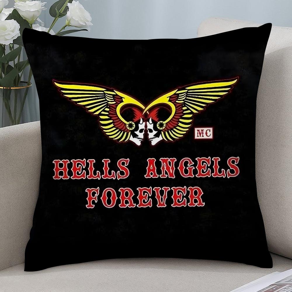

Мото Подушка H-Hells Angels Наволочка Короткий Плюш Диван Декоративный Подарок Дом Двусторонняя Печать Подушка 20x20in 50x50cm
