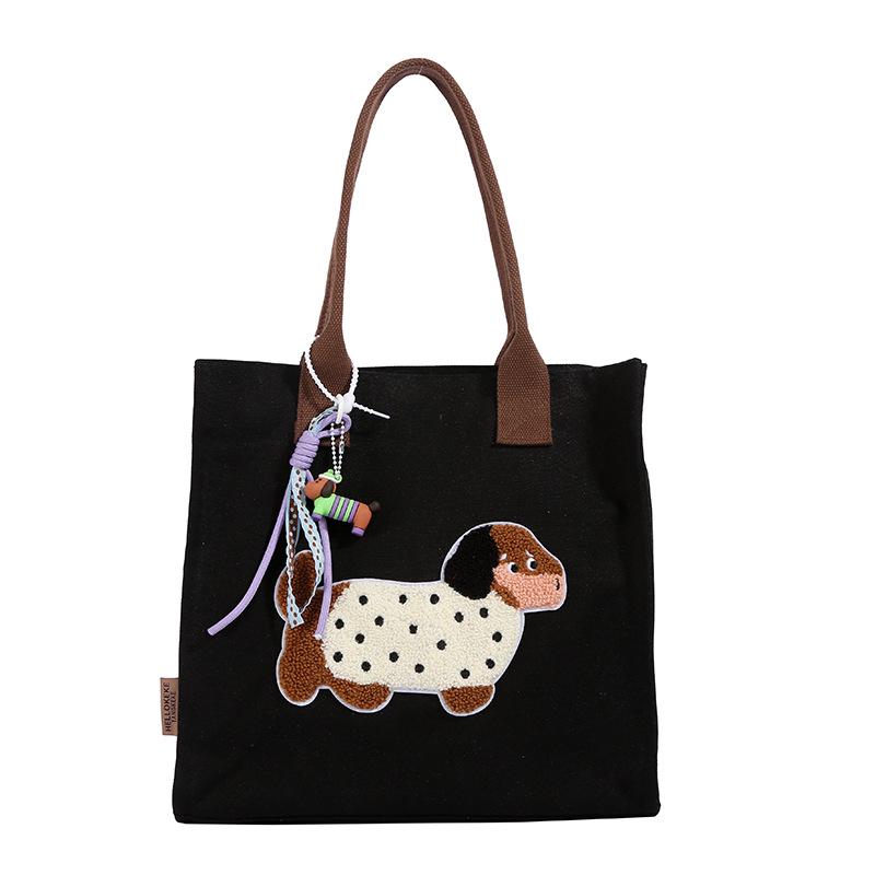 Korean Lazy Style Large Canvas Tote Bag - Fashionable, Versatile, High-End Women's Commuter Shoulder Bag