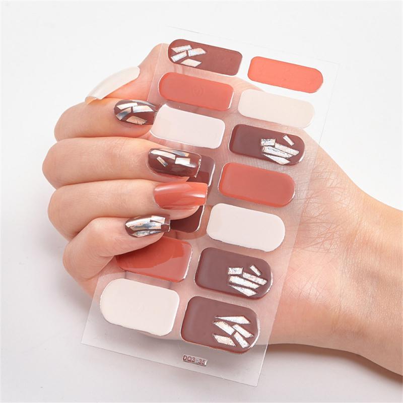Pegatinas de Uñas de Cobertura Completa Esmalte de Uñas de Moda Decoración de Uñas Brillo Espumoso Autoadhesivas Manicura Diseñador Pegatina de Arte de Uñas