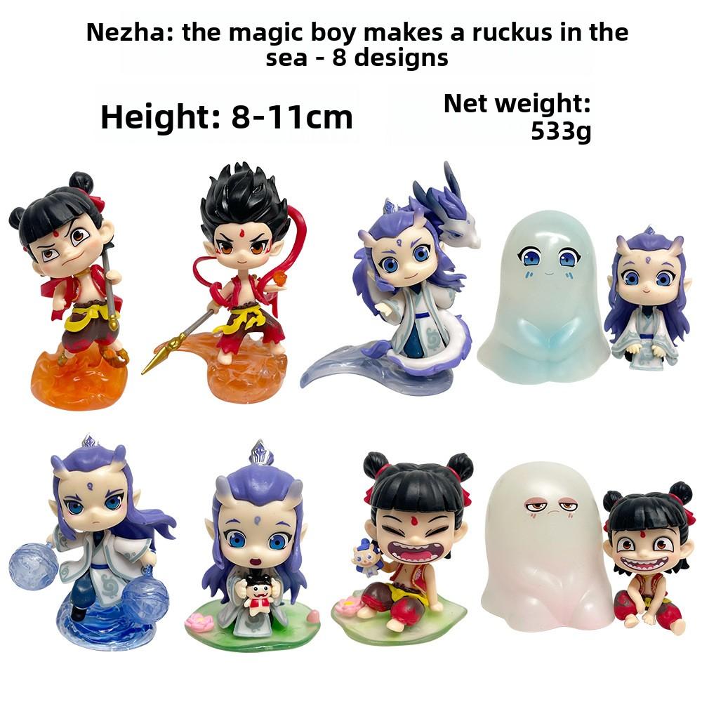 17CM Exquisite Version of The Third Prince of Nezha, The Arrival of The Devil Child Aobing Figure Ornament Model Car