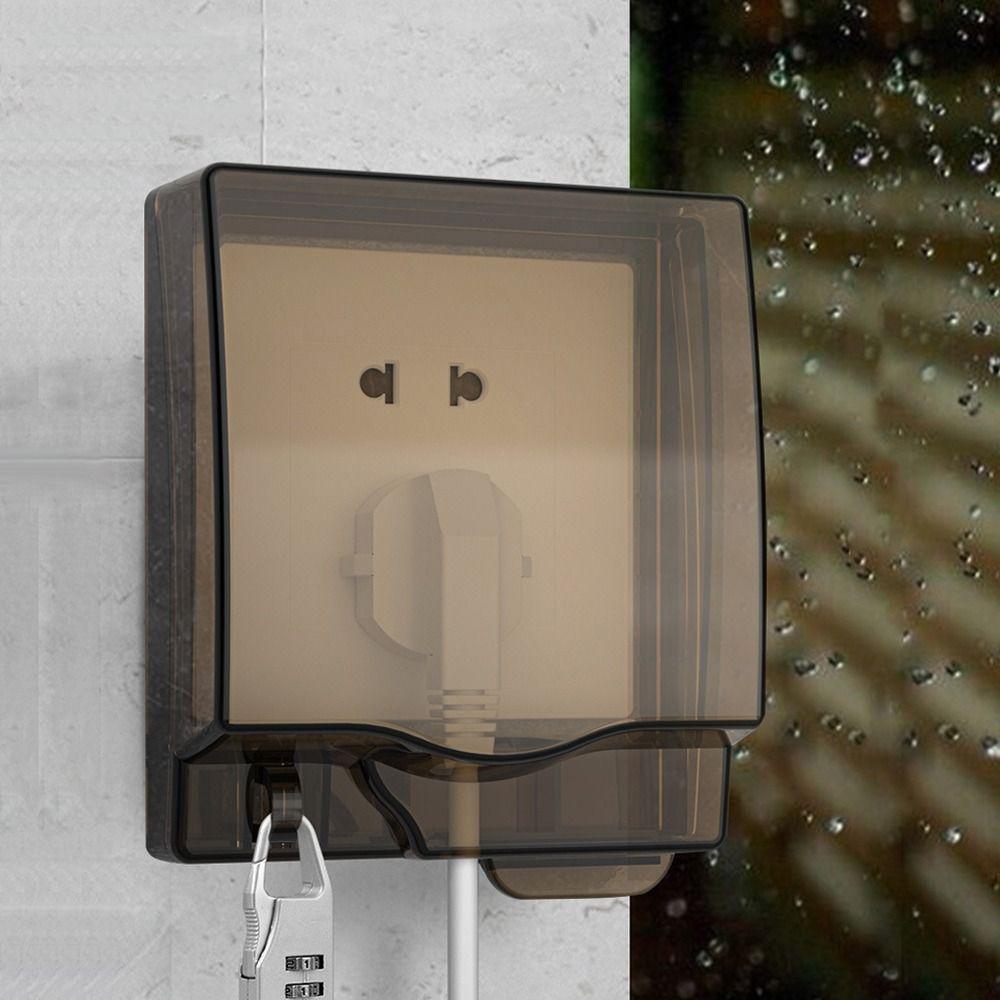 86 Type Socket Waterproof Box Lockable Bathroom Wall-mounted Power Outlet Splash-Proof Box Outdoor Dustproof Electric Plug Cover
