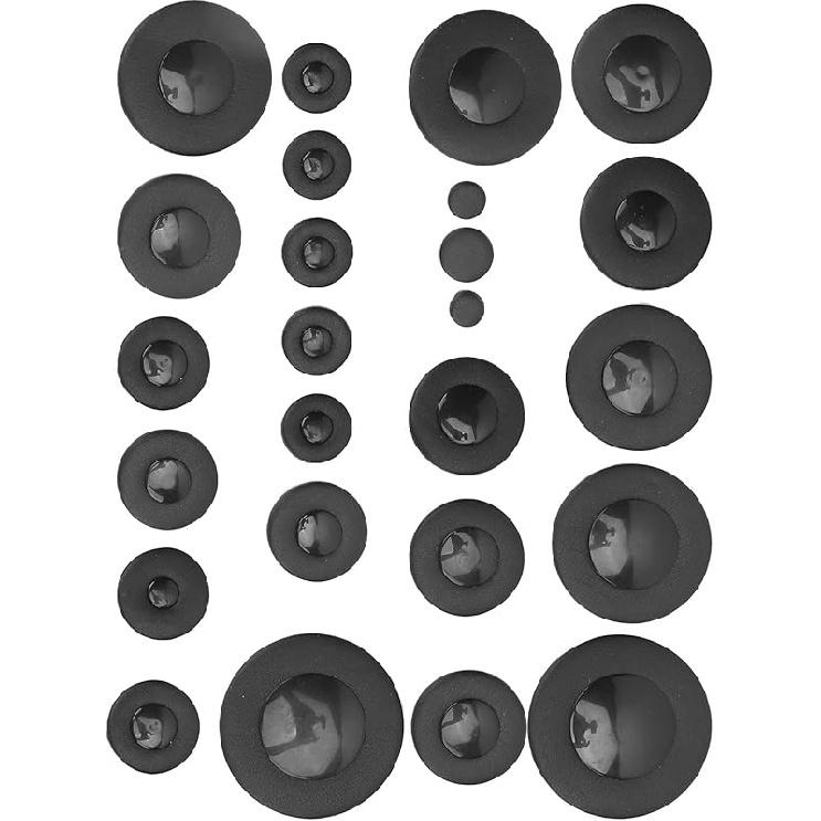 25Pcs Alto Saxophone Leather Pads Set - Replacement Pads for Alto Sax - Black