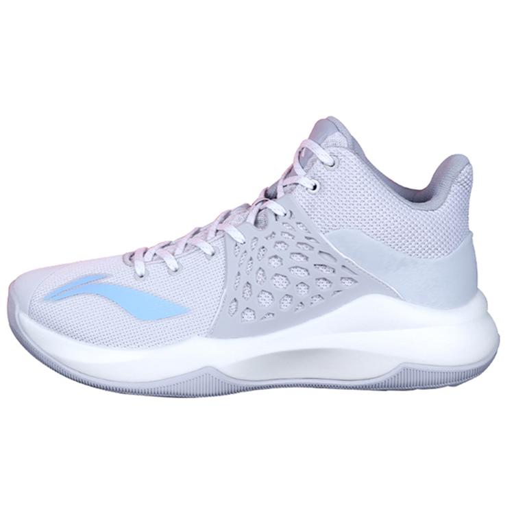 New LiNing SONIC 1 Anti Slip Wear Resistant Mid Top Performance Basketball Shoes Men's Gray Blue ABPP029-12