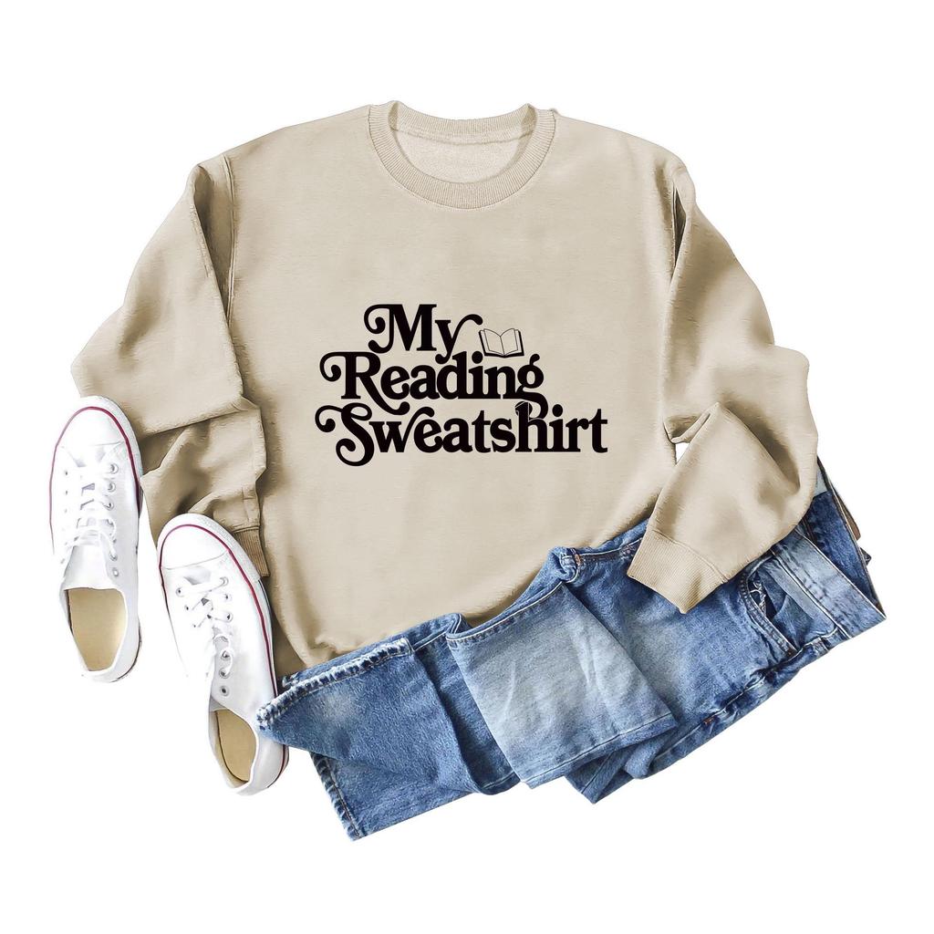 Cross-Border European & American Fashion Casual Letter Print Round Neck Sweatshirt