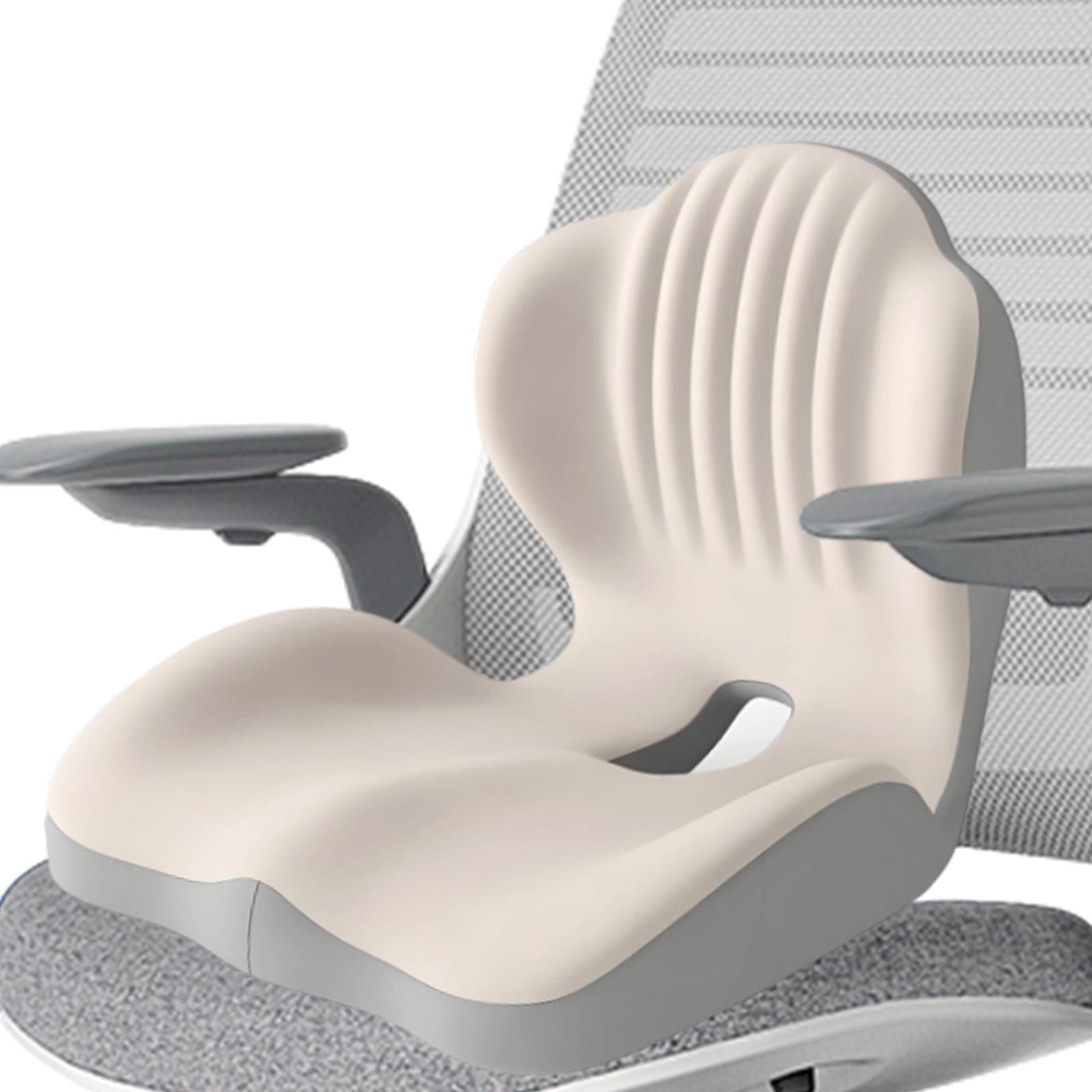 

Seat Cushion Back Multifunctional Soft Memory Foam Coccyx Pillow Support Pillow for Wheelchairs Travel бежевий