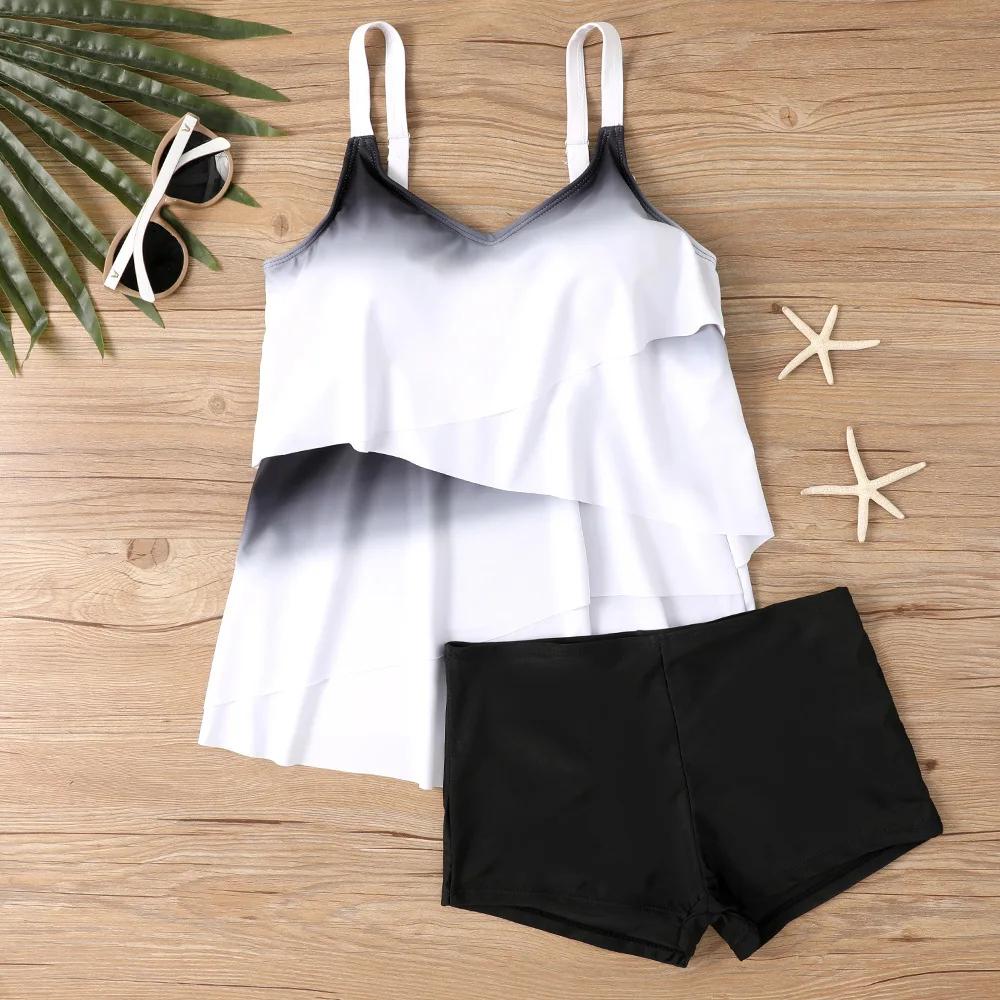 Women High Waist Tankini Summer New Design Printing Swimwear Swimsuit Bikini Bathing Suit Two Piece Set Beach Weart XS-8XL