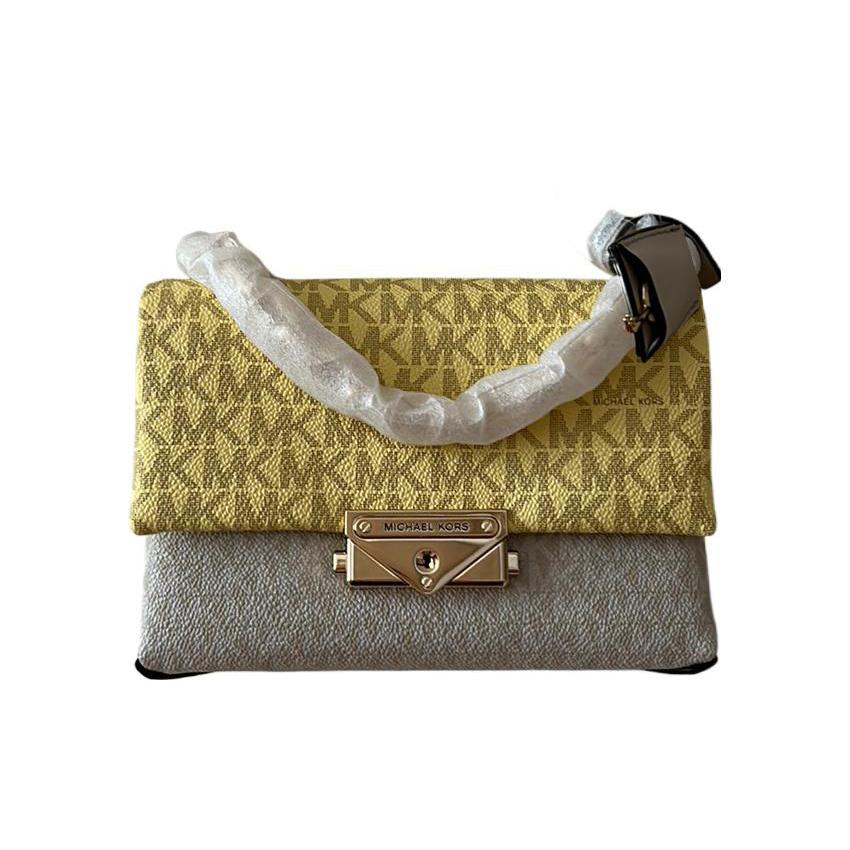 New MICHAEL KORS Cece Artificial Leather Envelope Shoulder Bag, Crossbody Bag, Handbag Small Size Women's Yellow 32T1G0EC0B-BTTRCUPMULTI