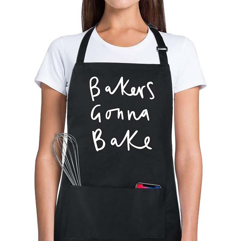 Polyester Neck Apron Home Kitchen Baking Men And Women Couple Gift Letter Printed Apron