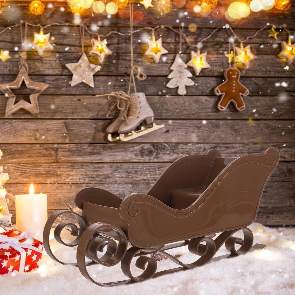 Delicate Mini Christmas Sleigh Ornament Elegant Desktop Xmas Table Decoration Sleigh Adornment Holiday Decor Christmas Gift