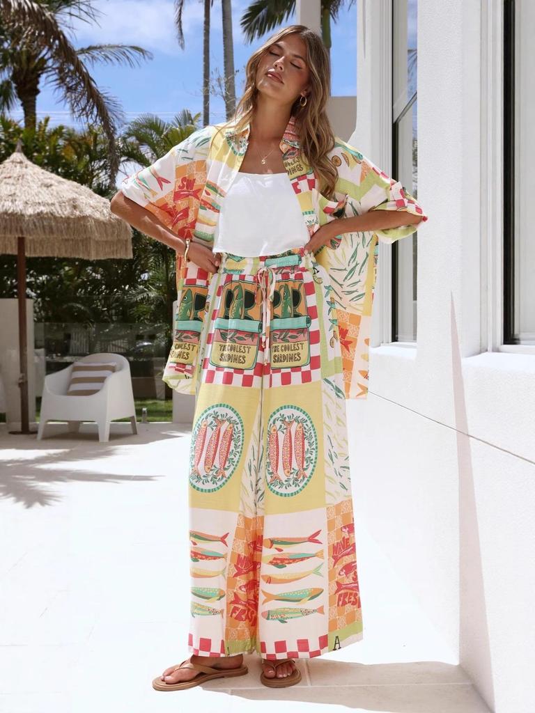 2025 Fashion Linen Short Sleeve Casual Drawstring Set for Vacation