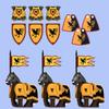 MOC Medieval Building Blocks Character Accessories Shields Armor Vests Warhorses Flags Set Mounts Toy Gifts Compatible Bricks