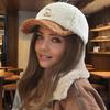 Winter Curly Plush Warmth Peak Cap Cute Baseball Caps Unisex Accessories Sporty Style Color-block Design Minimal Style 56-60cm