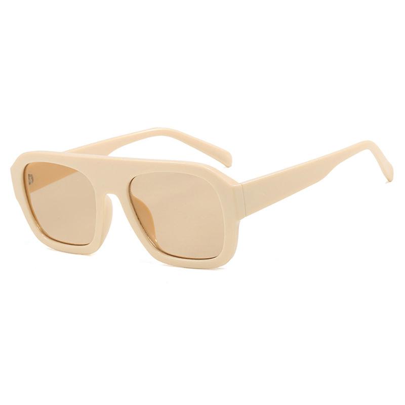Luxury Square Sunglasses For Women New Vintage Thick Frame Leopard Orange Sun Glasses Female Fashion Polygon Flat Top Eyewear