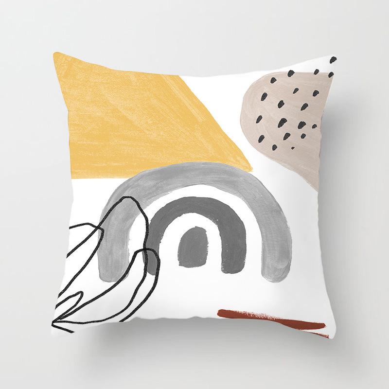 Nordic Simple Abstract Line Drawing Polyester Cushion Cover Decorative Pillowcase Modern Living Room Sofa Pillow