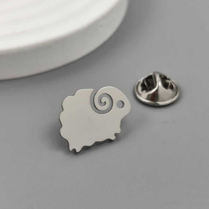 Sheep Brooch Cufflinks Grass Eating Animals Cute Versatile Personalized Animal Dual-use 14k