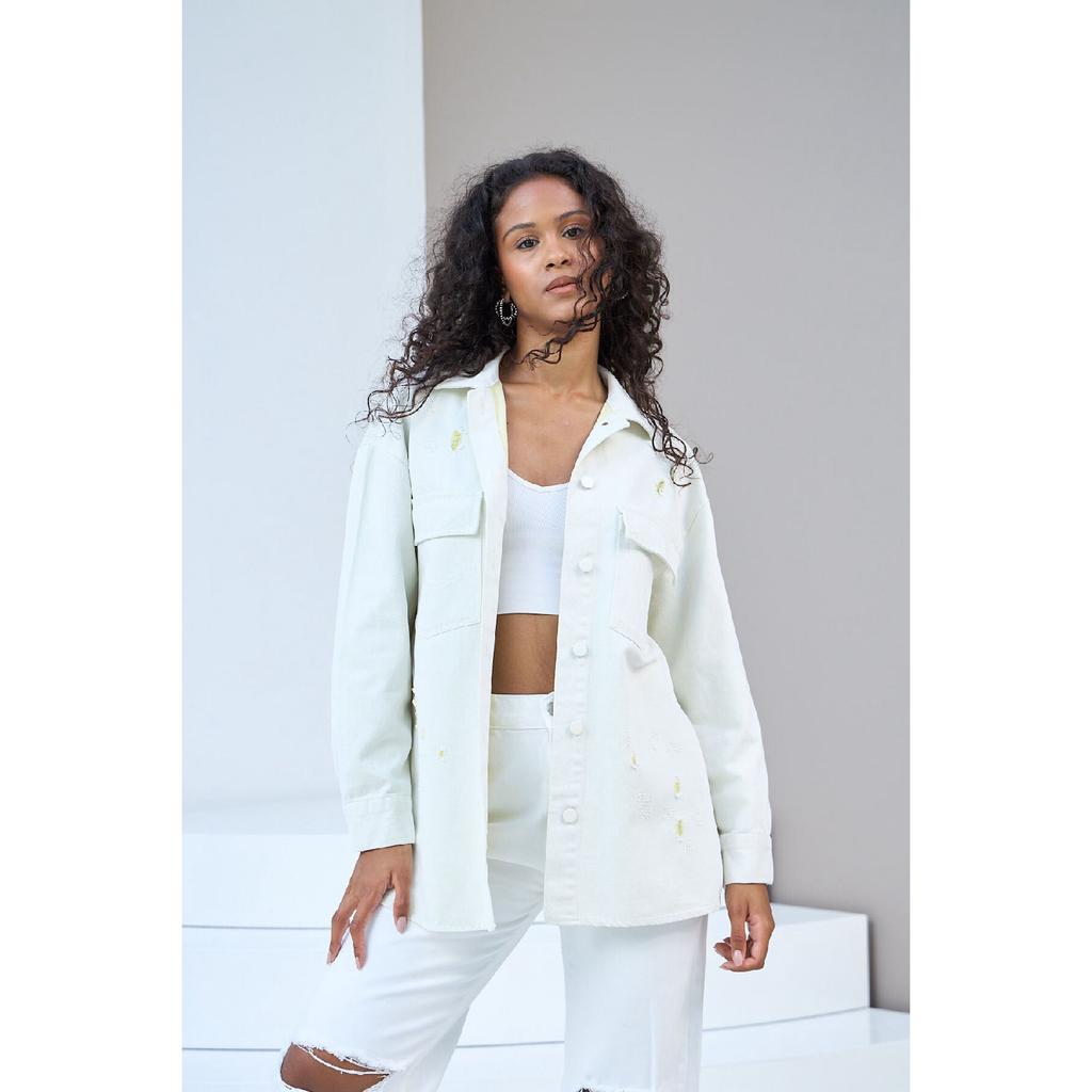 Women Colorful Denim Shirt